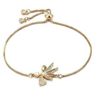 Angel Baby Infant Loss Yellow Gold Bracelet